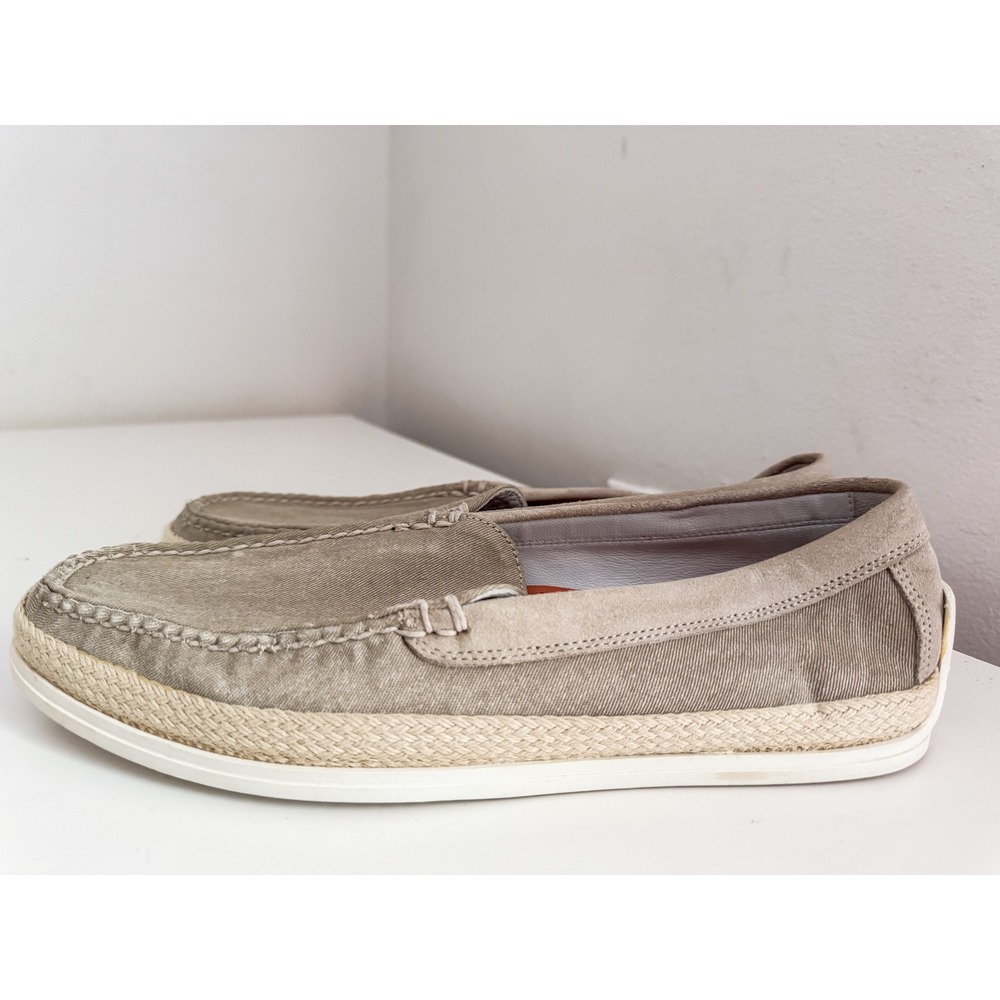 Martin Dingman Watercolor Canvas Venetian Loafers Khaki Tan Mens 8.5 M 530698M